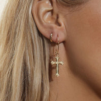 Isidore Cross Hoops- Silver View 5