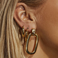 Evil Eye Door Knocker Hoops- Rose Gold View 2