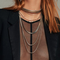 Double Snake Chain Choker- Rose Gold View 4