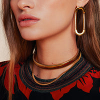 Double Snake Chain Choker- Rose Gold View 2