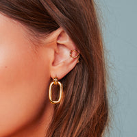Baby Evil Eye Door Knocker Hoops- Rose Gold View 3
