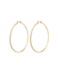 Triple Pave Hoops- Gold View 1