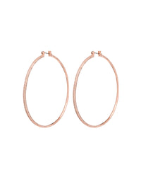 Triple Pave Hoops- Rose Gold View 1