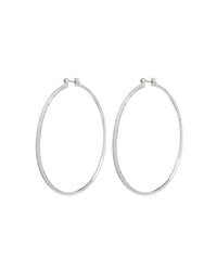 Triple Pave Hoops- Silver View 1