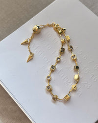 Bezel Stone Stud Bracelet- Silver View 2