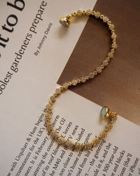 Hex Pave Disc Bracelet- Gold View 3