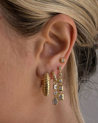 Snake Chain Hoops- Gold View 5