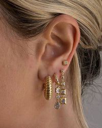 Pyramid Drop Studs- Silver View 2