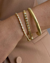 Hex Pave Disc Bracelet- Silver View 3