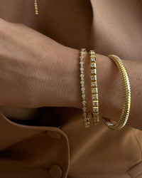 Hex Pave Disc Bracelet- Silver View 4