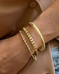 Hex Pave Disc Bracelet- Gold View 2