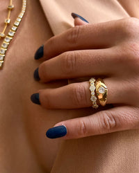 Hex Pave Disc Ring- Silver View 3