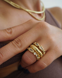 Snake Chain Ring- Gold View 5