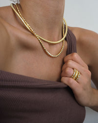 Mini Flex Snake Chain Necklace- Gold (Ships Early October) view 2