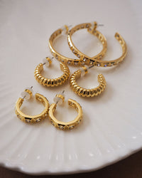 Snake Chain Hoops- Gold View 4