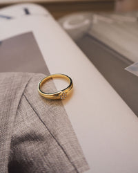 Hex Pave Signet Ring- Gold view 2