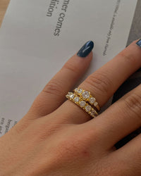 Pyramid Stud Ring Set- Silver View 4