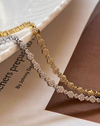 Hex Pave Disc Necklace- Silver View 4