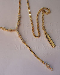 Hex Pave Disc Lariat- Silver View 4