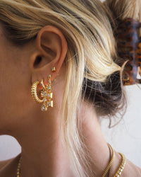 Snake Chain Hoops- Gold View 3