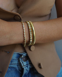 Hex Pave Disc Bracelet- Gold View 4
