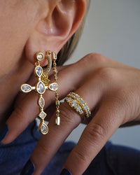 Pyramid Stud Ring Set- Silver View 6