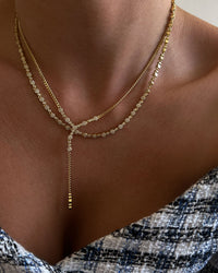 Hex Pave Disc Lariat- Silver View 3