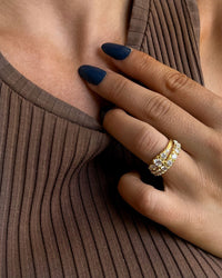 Pyramid Stud Ring Set- Silver View 7