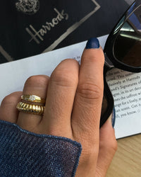 Hex Pave Signet Ring- Gold View 3