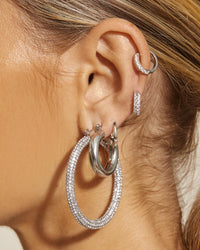 Baby Amalfi Tube Hoops- Silver view 2