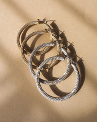 Pave Amalfi Hoops- Silver View 8