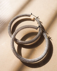 Pave Amalfi Hoops- Silver View 4