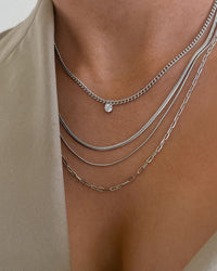 Bardot Stud Charm Necklace- Silver View 6