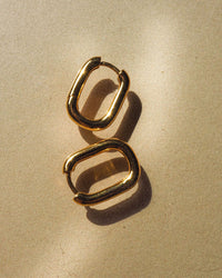 Chain Link Huggies- Gold View 3