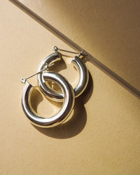 Baby Amalfi Tube Hoops- Silver View 3