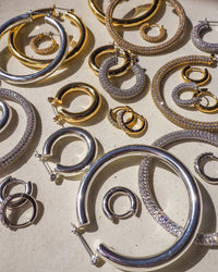 Baby Amalfi Tube Hoops- Silver View 13