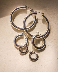 Baby Amalfi Tube Hoops- Silver View 12