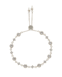 Mini Pyramid Bezel Bracelet- Silver View 1