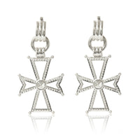 Mattan Cross Statement Hoops - Silver View 4