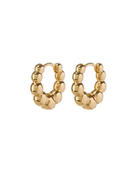 Mini Beaded Bella Huggies (14mm)- Gold View 1