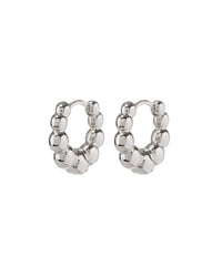 Mini Beaded Bella Huggies (14mm)- Silver View 1