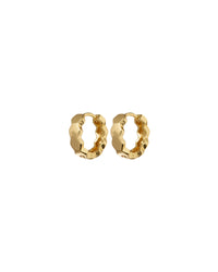 Mini Hex Huggies- Gold View 1