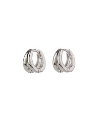 Mini Margaux Huggies (9mm)- Silver View 1