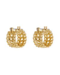 Mini Margherita Chain Hoops- Gold View 1