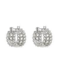 Mini Margherita Chain Hoops- Silver View 1
