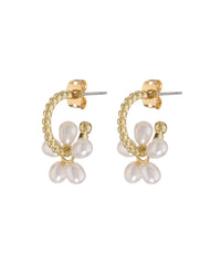 Mini Pearl Washer Huggies- Gold