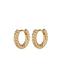 Mini Rope Huggies (12mm)- Gold View 1