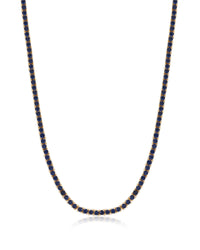 Mini Ballier Necklace- Blue Sapphire- Gold View 1