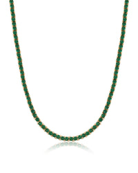 Mini Ballier Necklace- Emerald Green- Gold