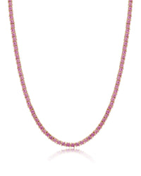 Mini Ballier Necklace- Pink- Gold